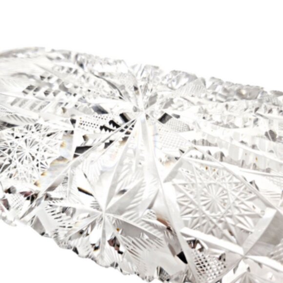 Antique RARE American Brilliant Cut Crystal Glass Celery 12” x 4.25” Dish. - Picture 10 of 11